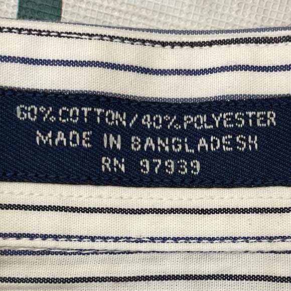 Men's Alan Flusser Stripe Long Sleeve‎ Button Down Shirt 17 32/33 - Picture 4 of 4